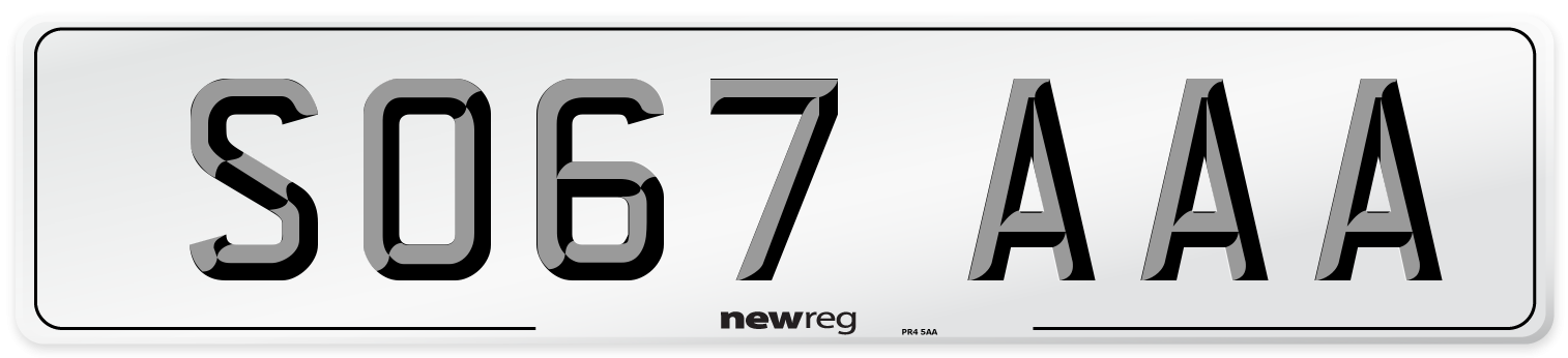 SO67 AAA Number Plate from New Reg